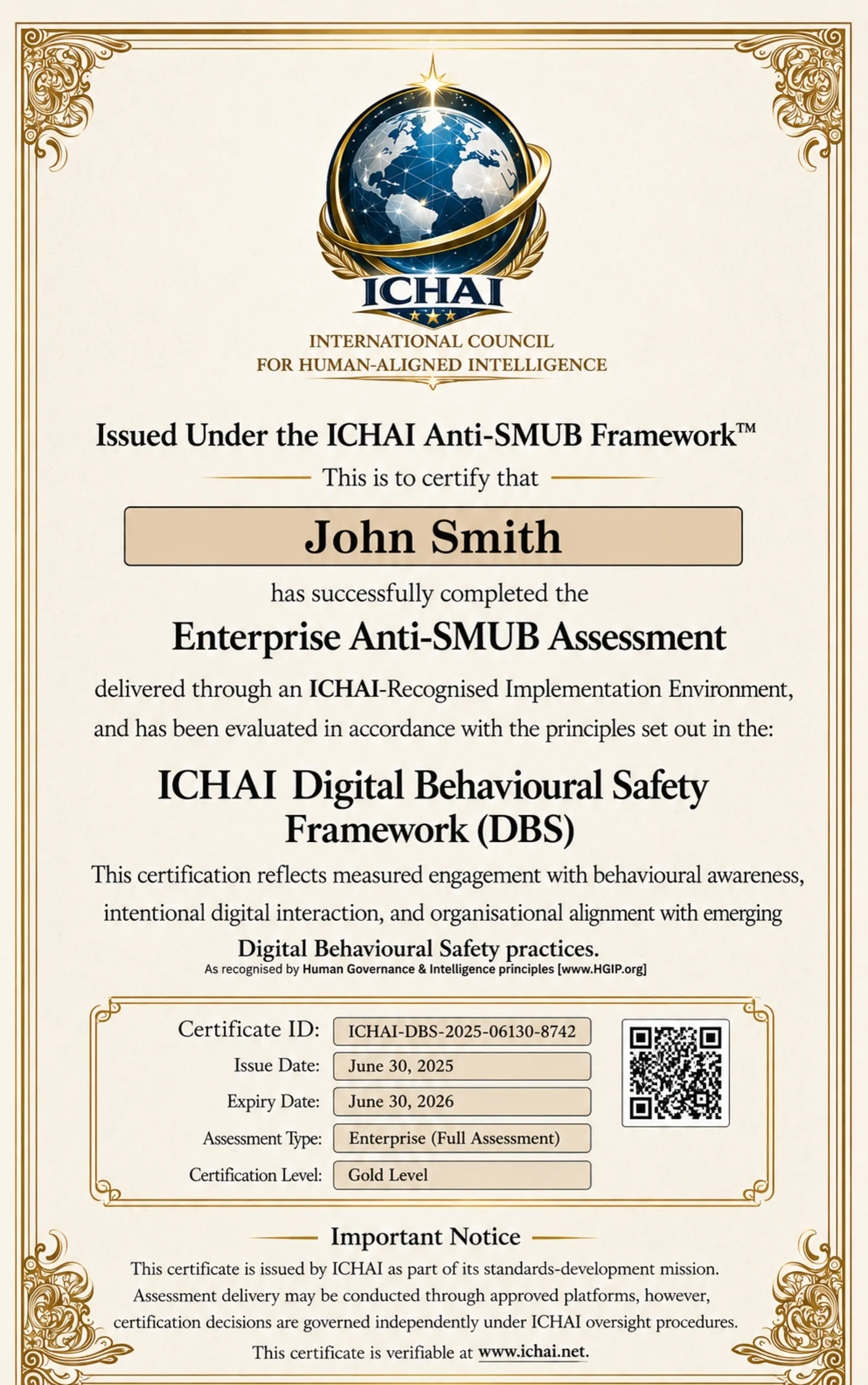 Certificate preview
