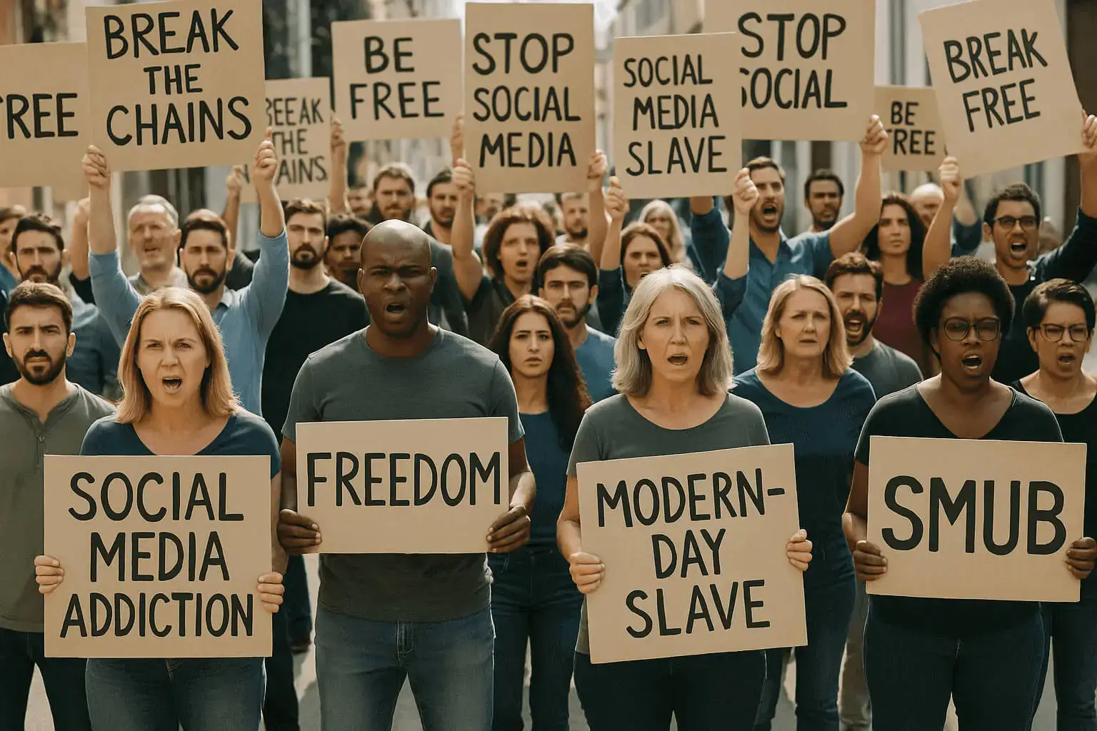 Community protesting the harms of compulsive social media use