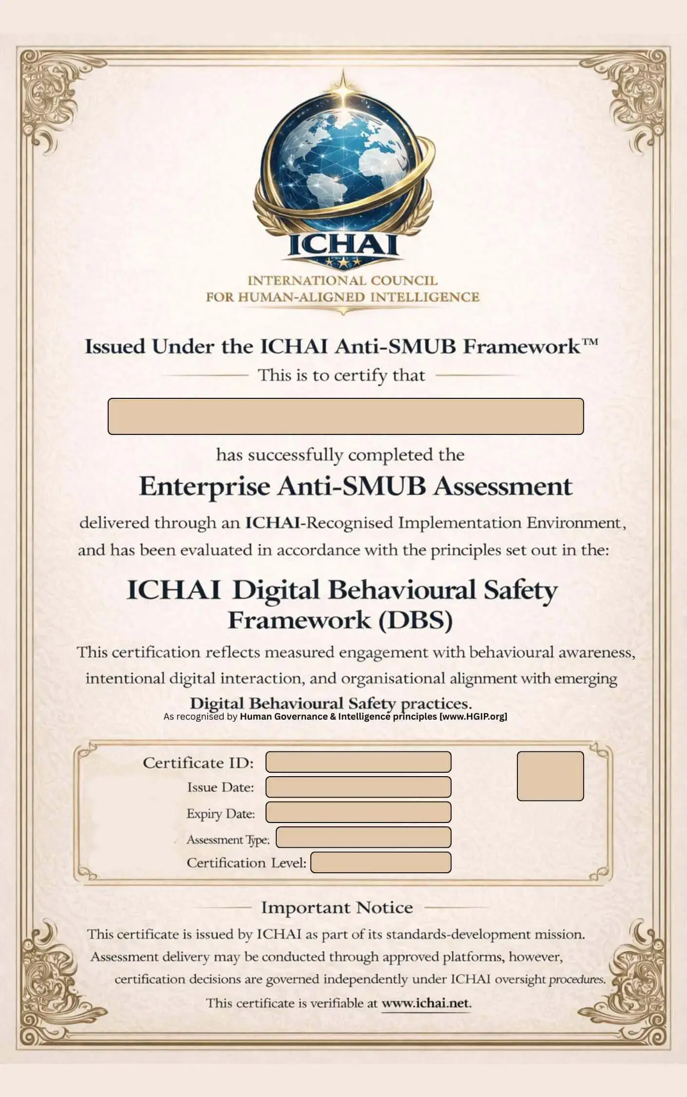 Certificate preview